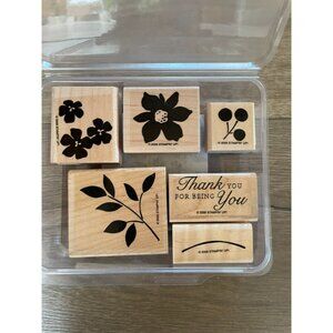 Stampin Up Best Blossoms Mounted Rubber Stamps Set Of 6